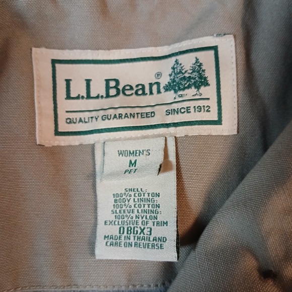 Vtg LL Bean Chore Jacket Women's Petite M Beige Corduroy Collar Barn Coat READ - Picture 3 of 12